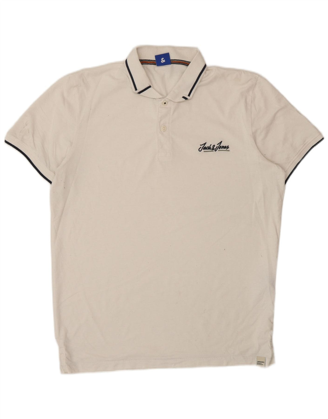 Polo Jack & Jones para hombre de algodón blanco grande