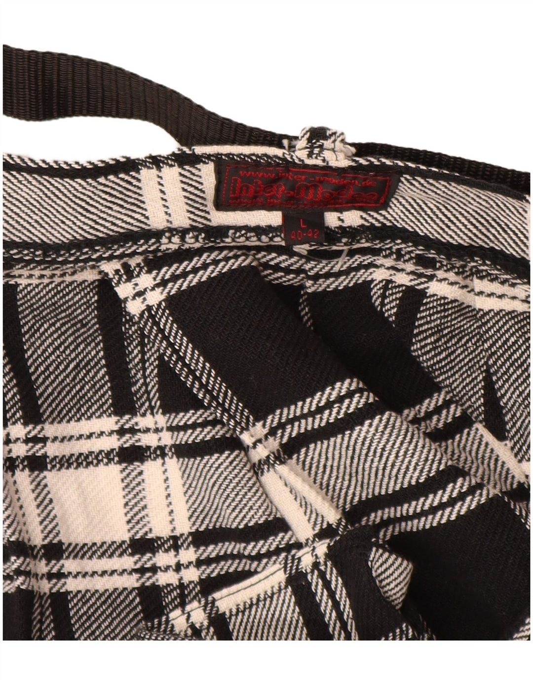 INTER-MODEN Falda acampanada para mujer EU 40/42 Large W32 Black Plaid