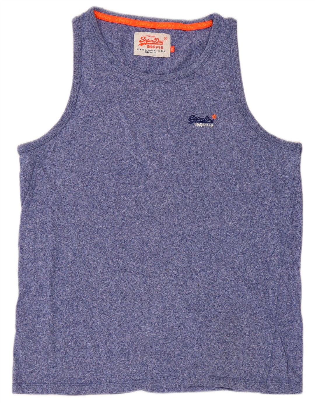 Superdry Camiseta sin mangas con gráfico para hombre 2XL Azul moteado