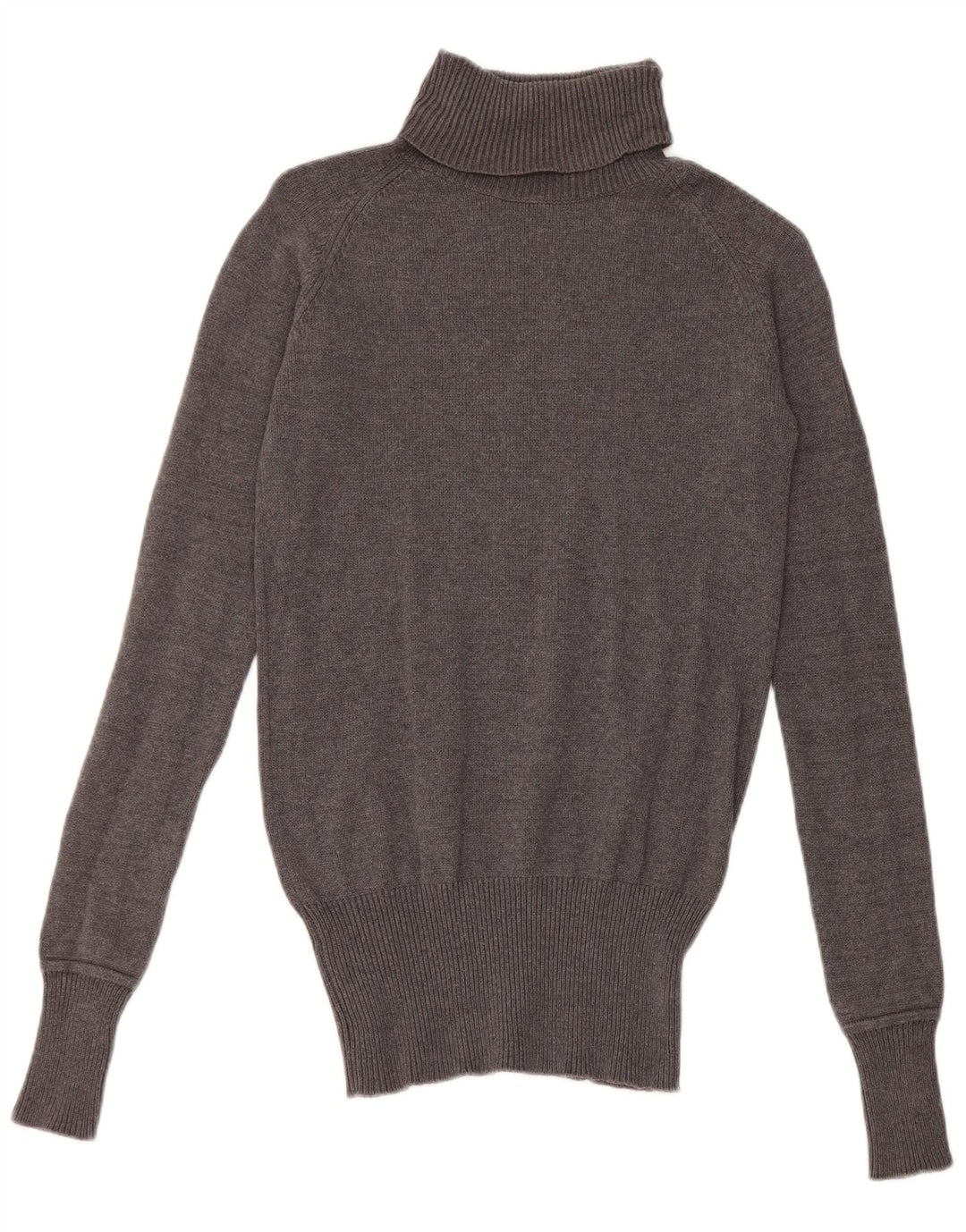 Zara - Jersey con cuello vuelto para mujer, talla 40, algodón gris medio