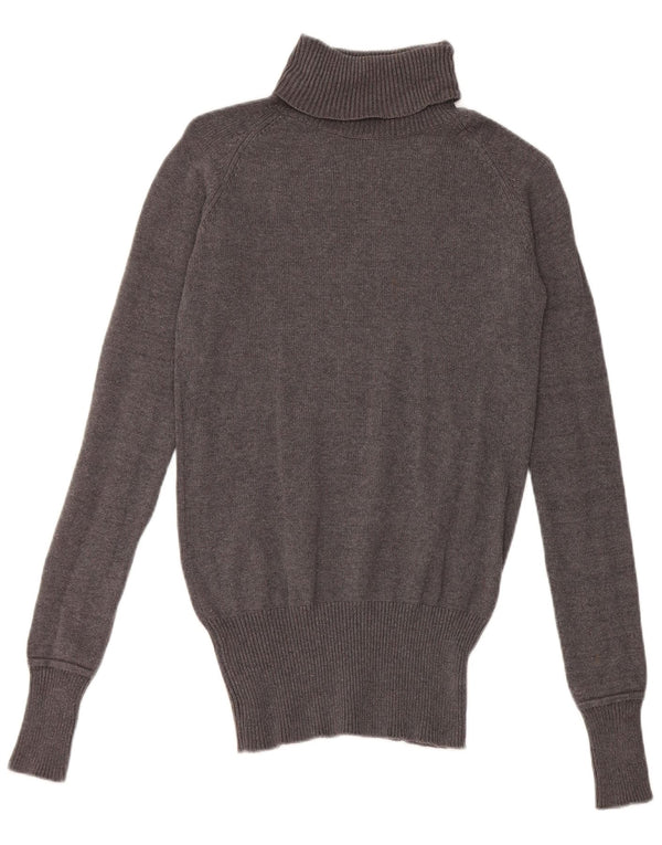 Zara - Jersey con cuello vuelto para mujer, talla 40, algodón gris medio