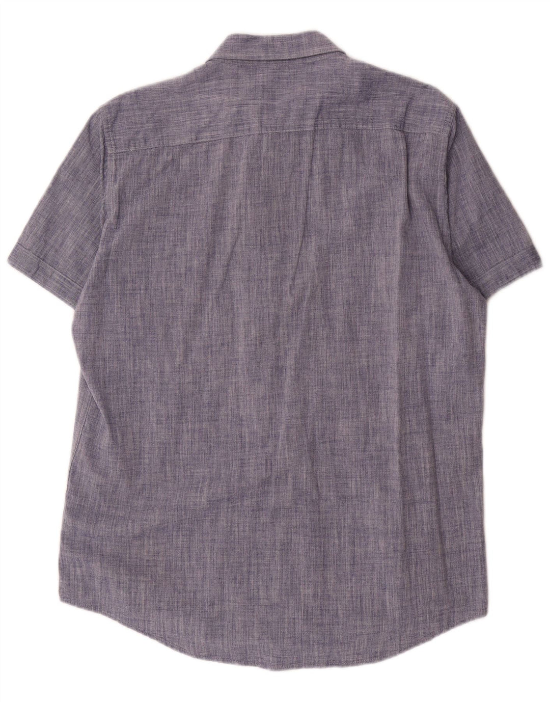 Camisa Carrera Regular Fit Manga Corta Hombre Algodón Azul Grande