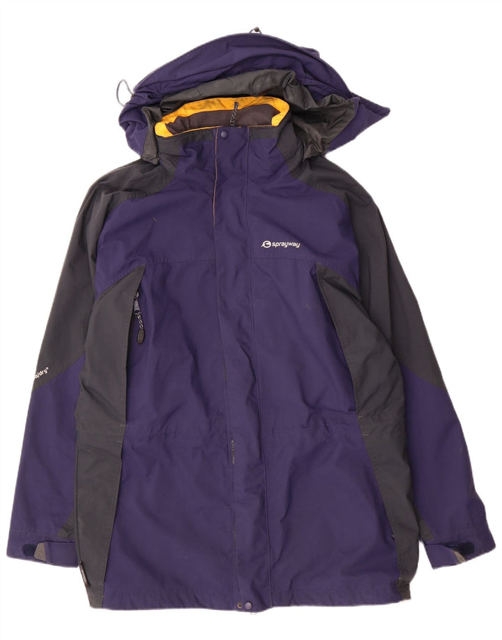 Sprayway Chaqueta impermeable con capucha para hombre UK 38 Medium Azul marino Colorblock