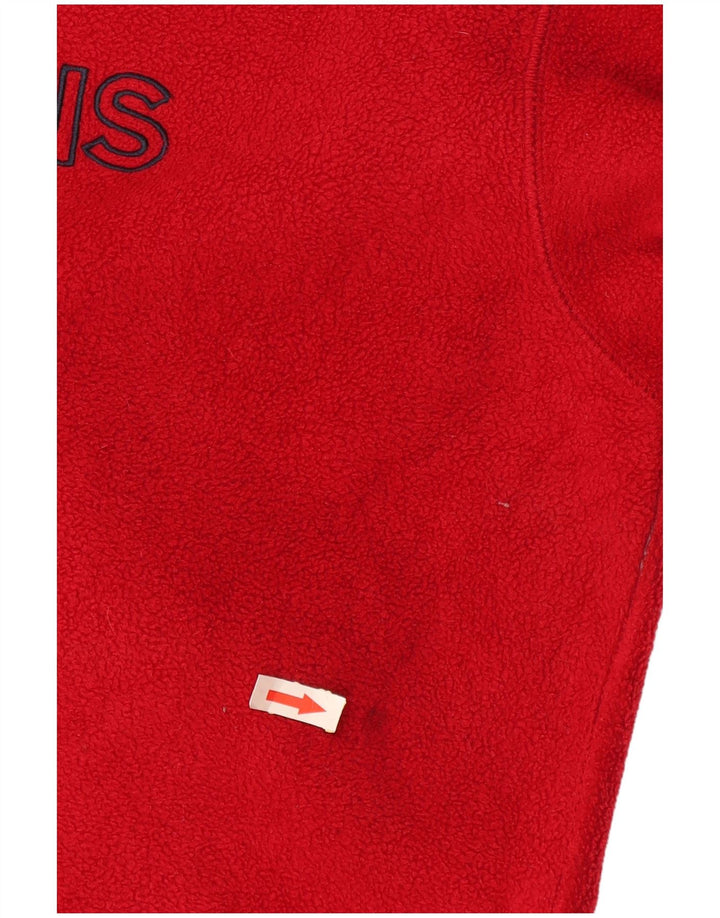 Nautica Jersey de forro polar con cuello con cremallera y gráfico para hombre XL Poliéster rojo