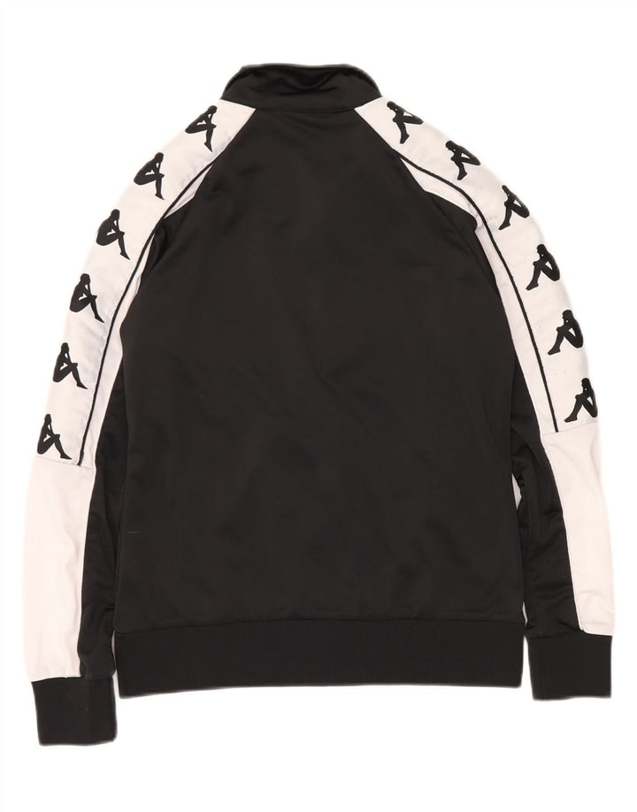KAPPA Mens Graphic Tracksuit Top Jacket XS Black Colourblock Polyester