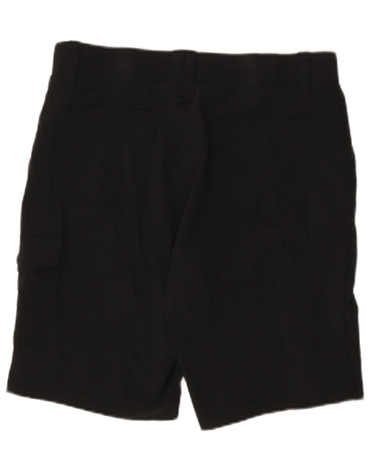 LEE Pantalones cortos cargo de cintura alta para mujer, talla 10, grande, W30, poliéster negro