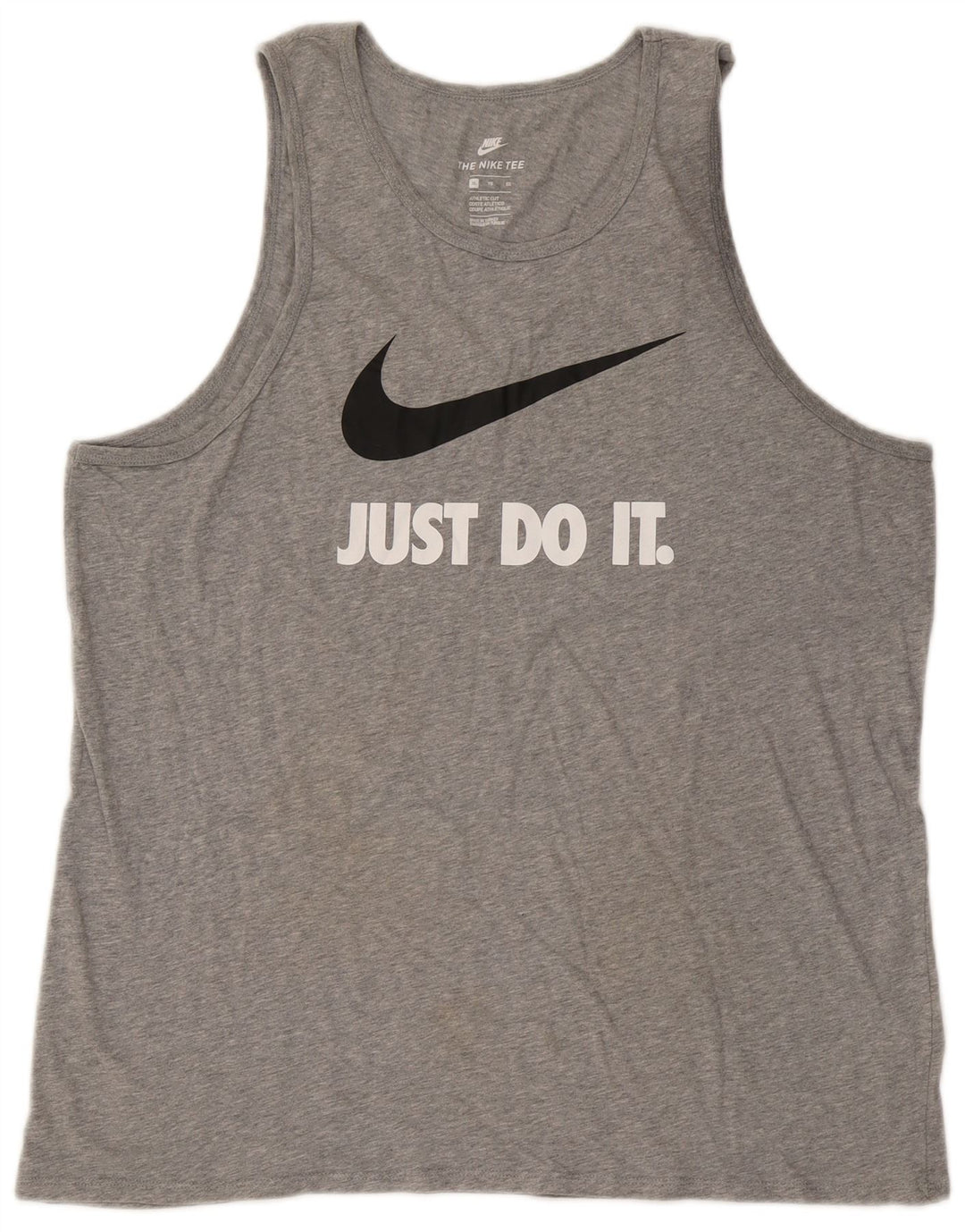 Nike Camiseta sin mangas con gráfico de corte atlético para hombre XL Algodón gris