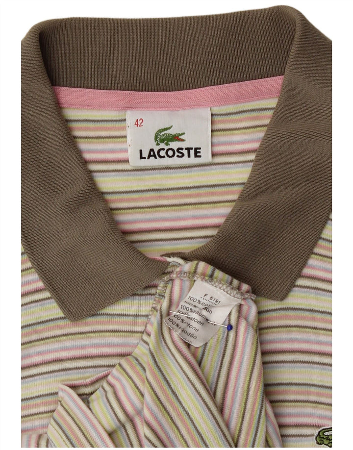 Polo Lacoste Mujer IT 42 Grande Algodón Rayas Multicolor