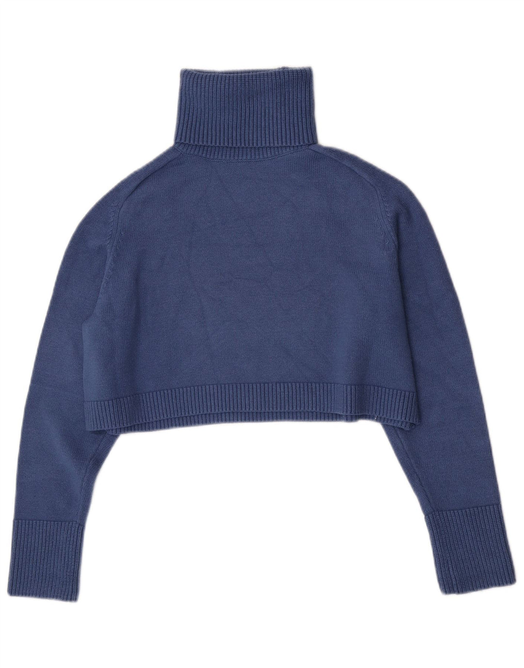Zara Mujer Oversize Crop Roll Neck Jumper Sweater UK 10 Small Azul