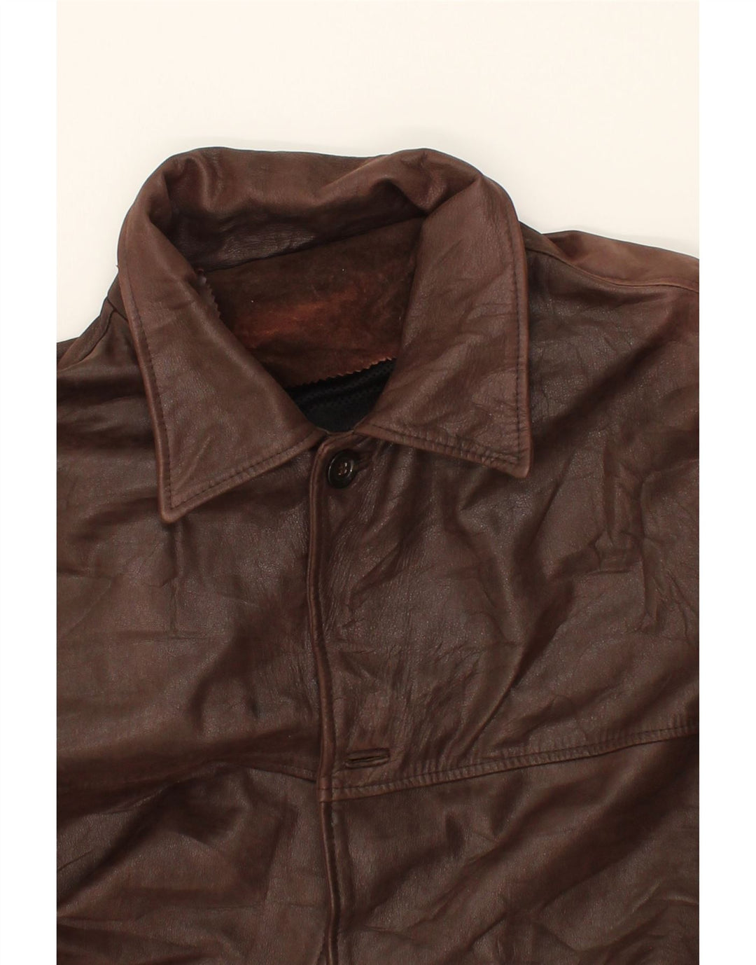 VINTAGE Abrigo de cuero para hombre IT 58 4XL Cuero marrón
