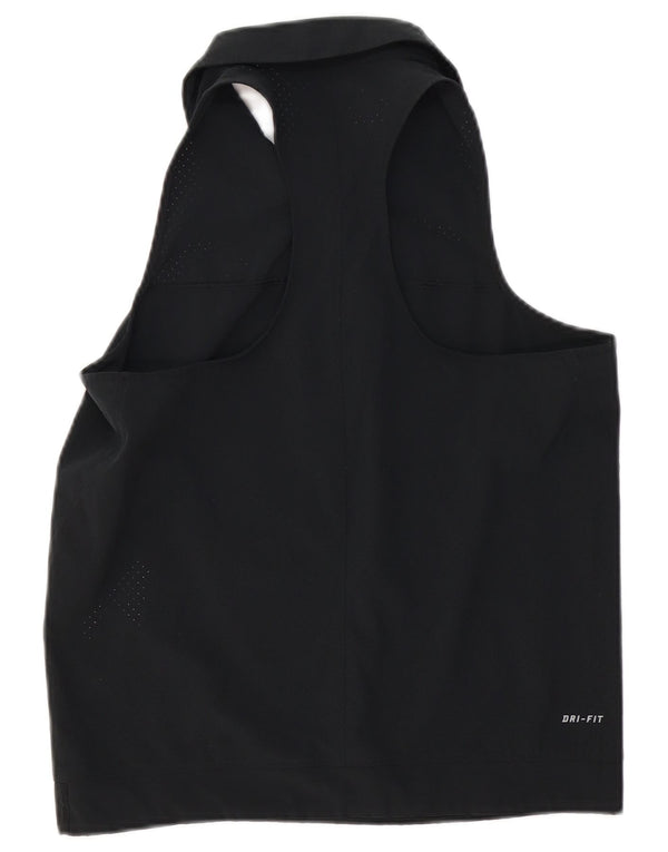 NIKE Mujer Dri Fit Chaleco Top UK 40 Grande Poliéster Negro
