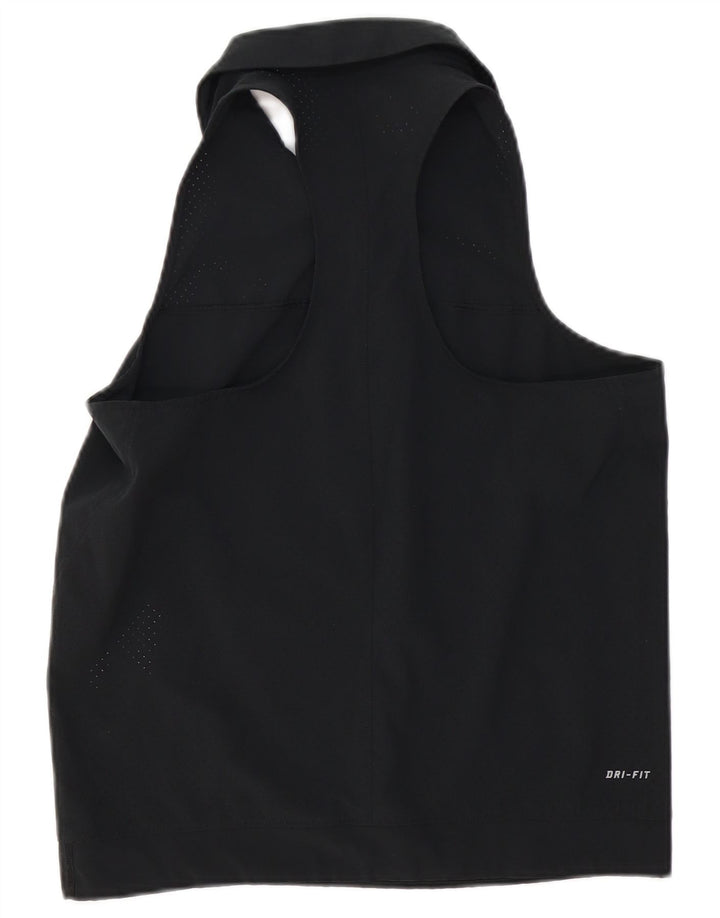 NIKE Mujer Dri Fit Chaleco Top UK 40 Grande Poliéster Negro