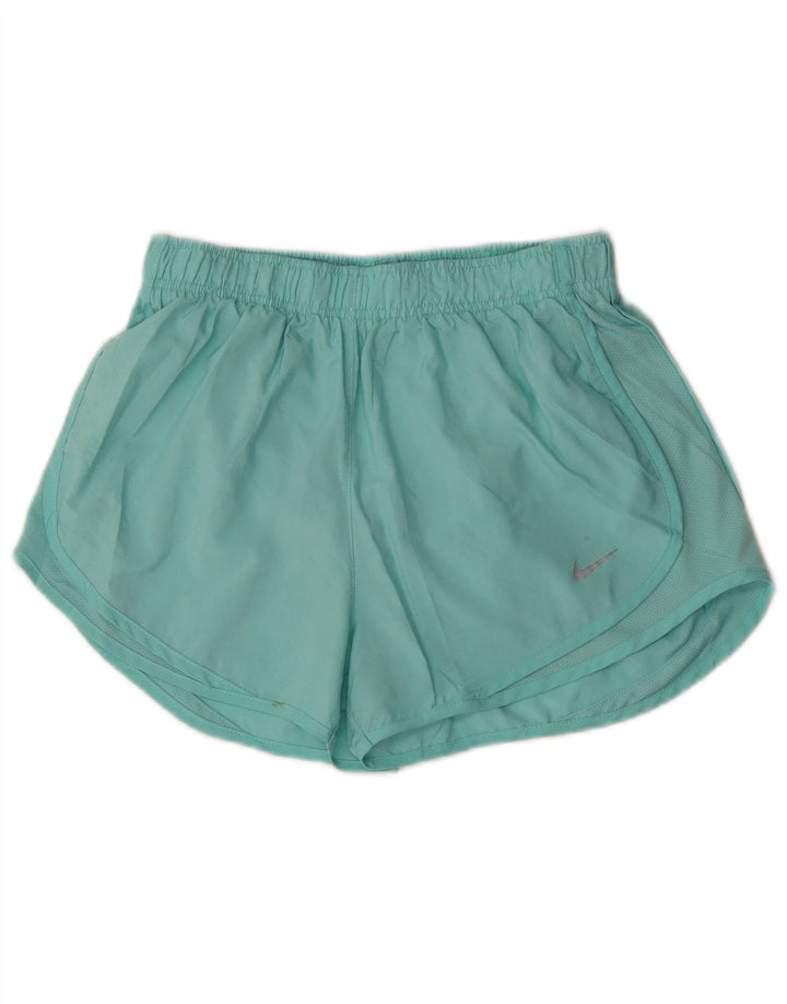 Nike - Pantalones cortos deportivos Dri Fit para mujer, talla 40, poliéster, color turquesa medio