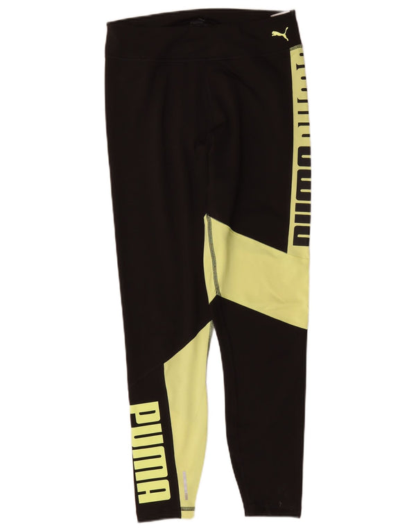 Puma Leggings gráficos para mujer UK 44 Mediano Negro Colorblock Nylon
