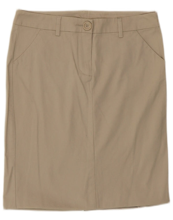 Benetton Falda Recta De Talle Bajo IT 40 Small W30 Beige