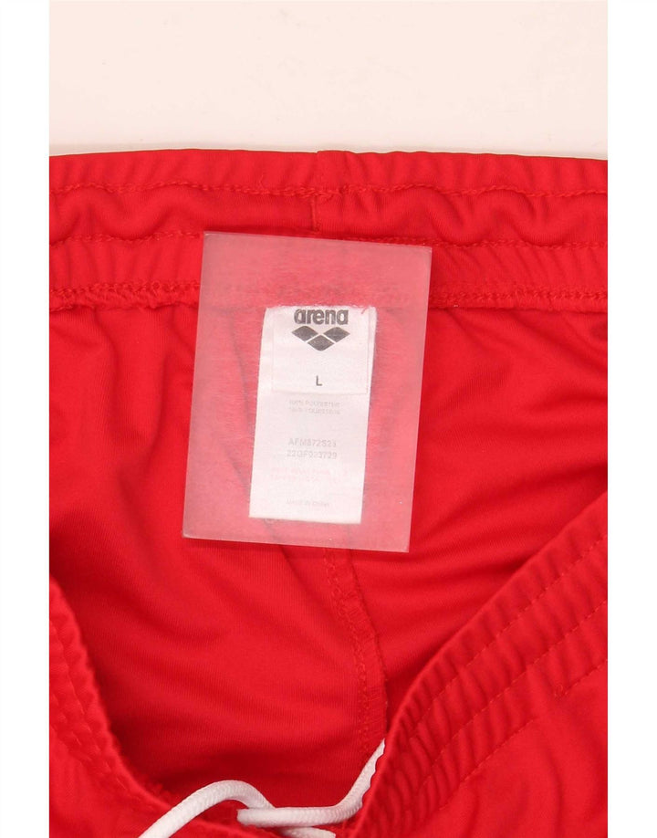 Pantalones cortos deportivos Arena para hombre poliéster color block rojo grande