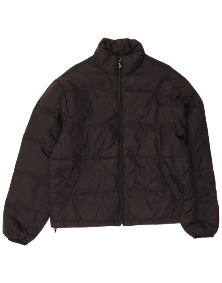 Chaqueta acolchada vintage para hombre Reino Unido 40 Poliamida negra grande