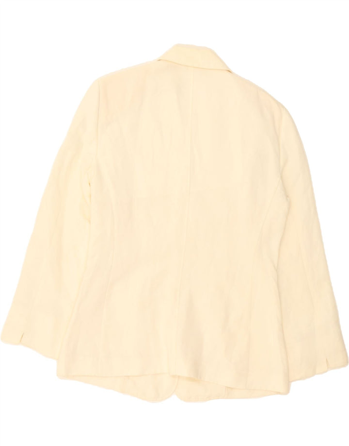 BENETTON Womens 2 Button Blazer Jacket IT 44 Medium Beige Acetate Vintage Benetton and Second-Hand Benetton from Messina Hembry 