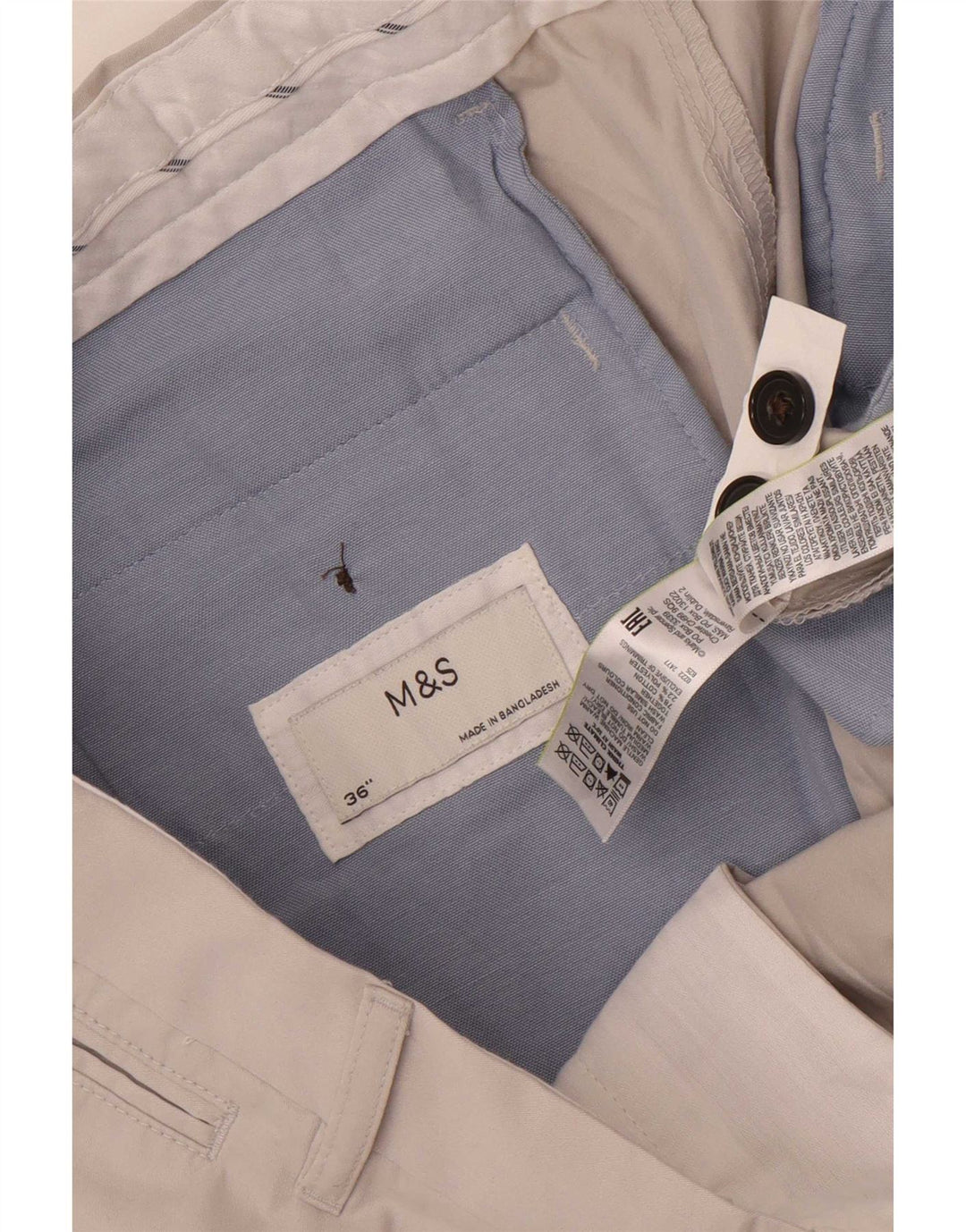 Marks & Spencer Pantalones cortos chinos para hombre W36 Algodón gris grande