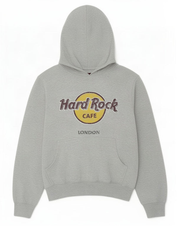 Hard Rock Cafe Mujer London Graphic Sudadera con capucha Jumper UK 10 Small Gris Algodón