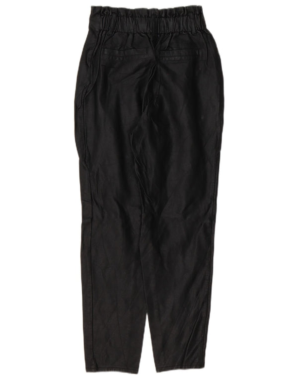 Lipsy Pantalones cónicos de piel sintética con cintura alta para mujer UK 6 XS W26 L25 Negro