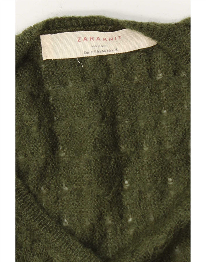 Zara Mujer Suéter Cárdigan Extragrande UK 44 Verde Medio