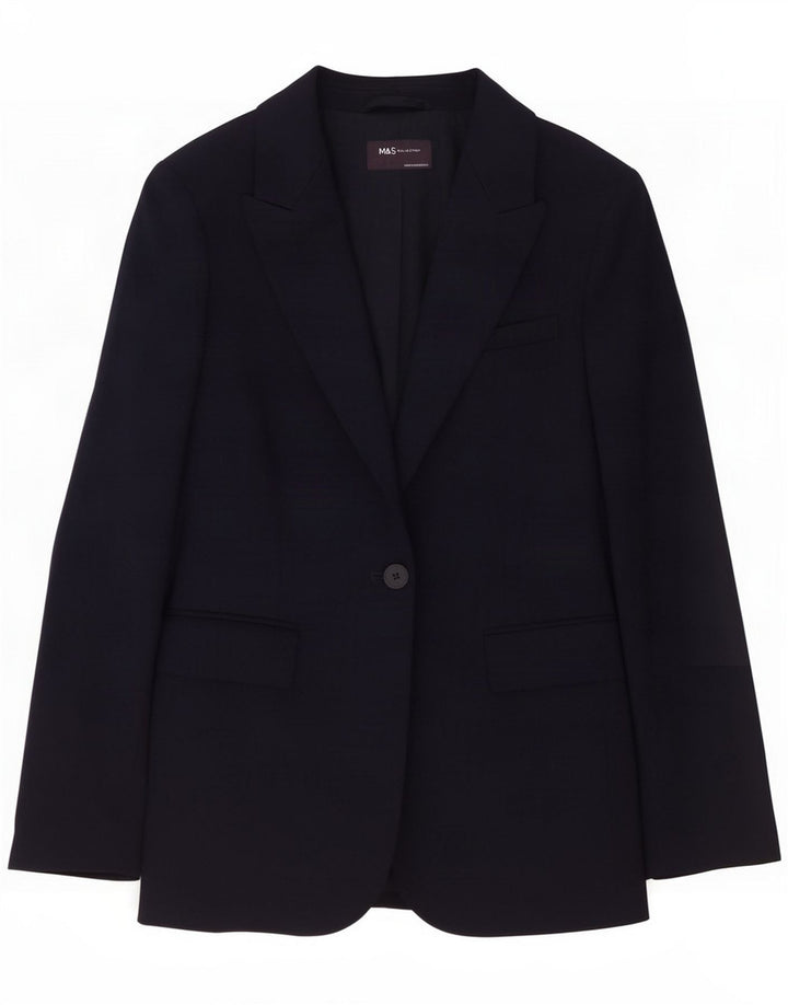 Marks & Spencer Chaqueta tipo blazer con 1 botón para mujer UK 8 Small Azul marino
