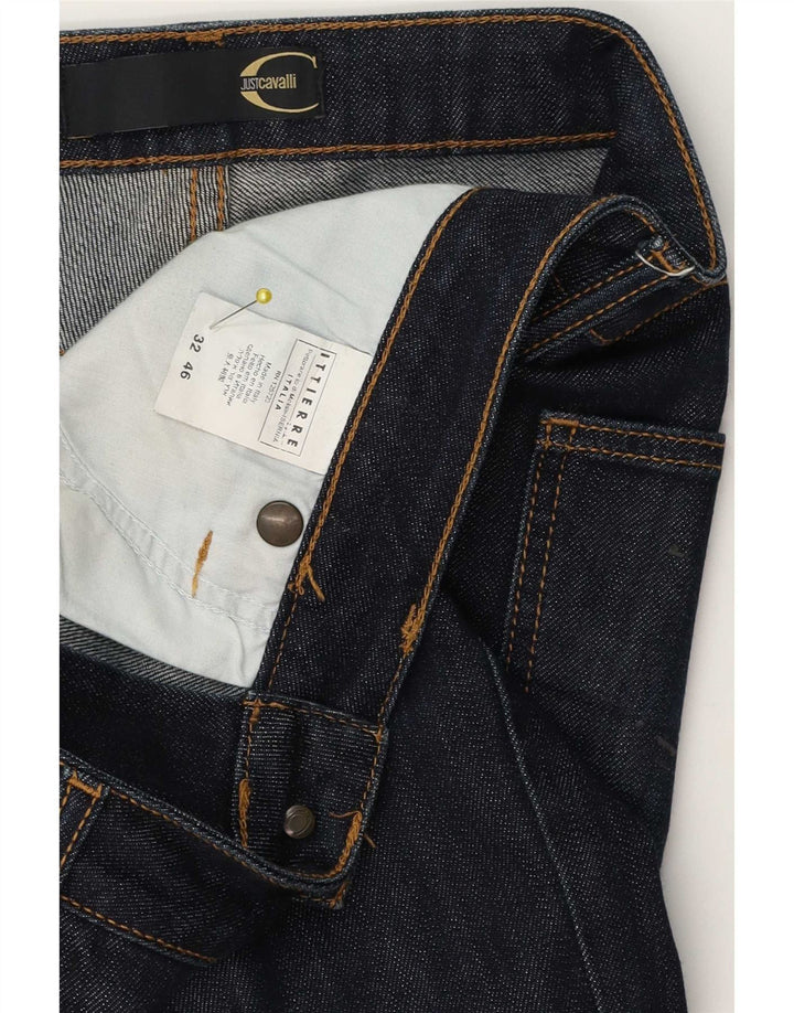 Just Cavalli Jeans Bootcut para Mujer IT 46 Grande W32 L30 Azul Marino
