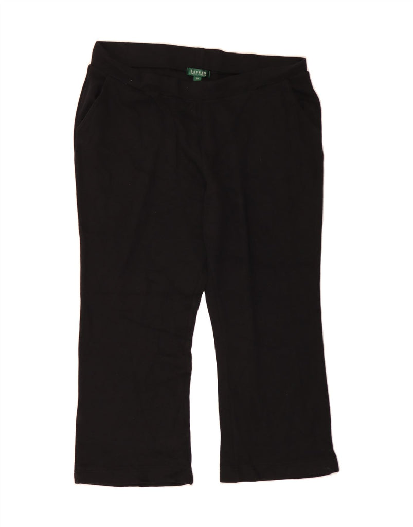 RALPH LAUREN Womens Tracksuit Trousers UK 20 2XL  Black Cotton Vintage Ralph Lauren and Second-Hand Ralph Lauren from Messina Hembry 