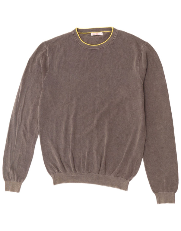 Sun68 - Jersey de cuello redondo para hombre, talla XL, algodón gris