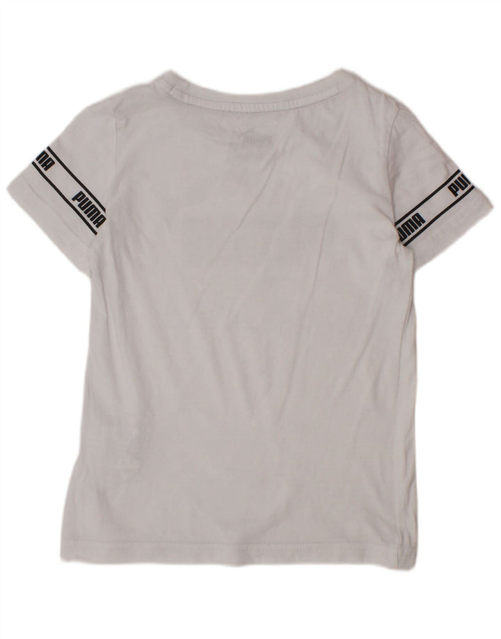 PUMA Camiseta gráfica para niños 4-5 años Blanco Algodón