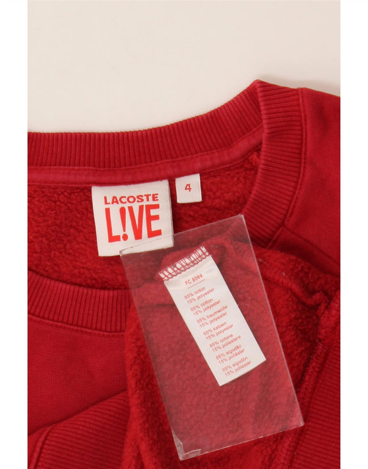Lacoste Sudadera gráfica para hombre talla 4 mediana algodón rojo