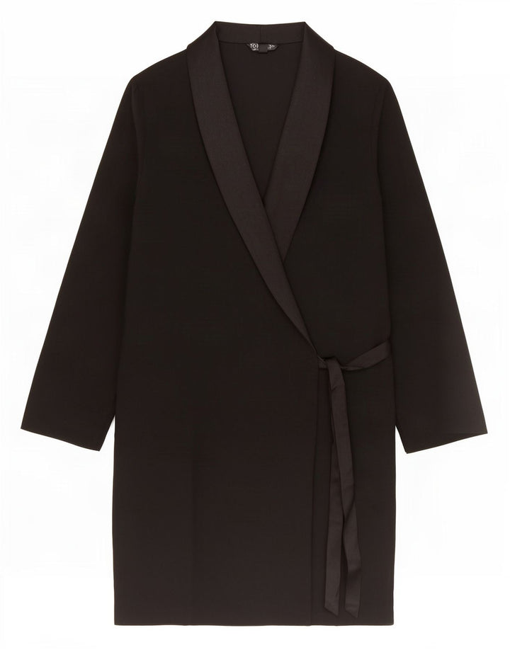 Topshop Vestido cruzado para mujer UK 8 Small Poliéster negro