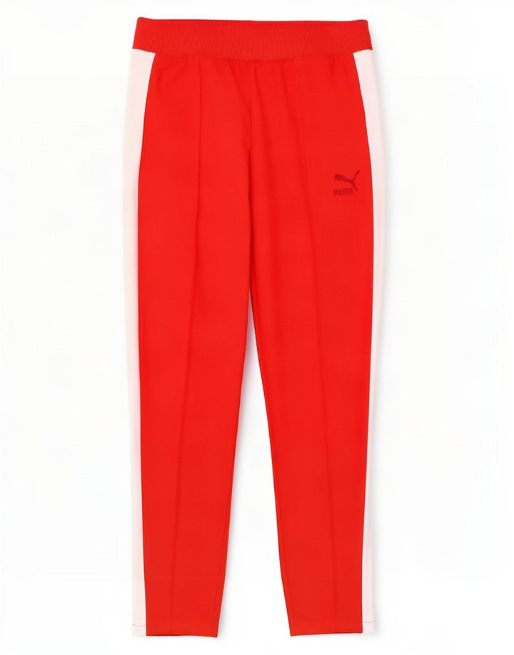Puma Pantalones de chándal para mujer UK 40 Mediano Rojo Colorblock Poliéster
