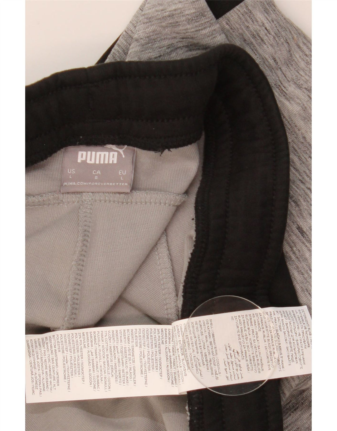 Puma Pantalones De Chándal Para Hombre De Algodón Gris Color Block Grande