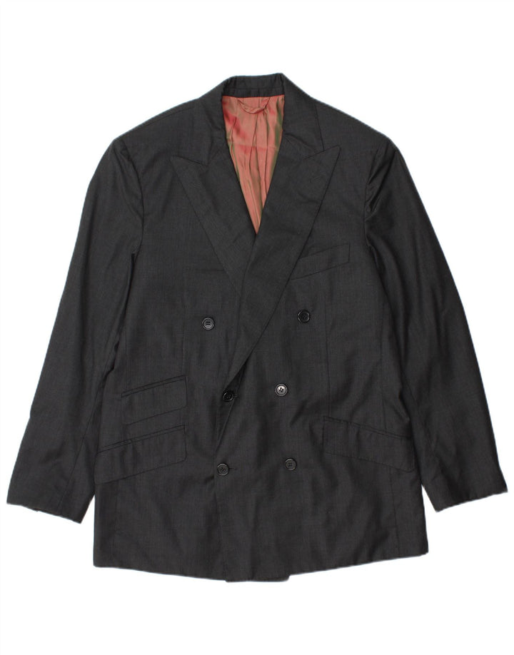 Loro Piana Chaqueta tipo blazer con doble botonadura para hombre UK 40 Large Grey Wool