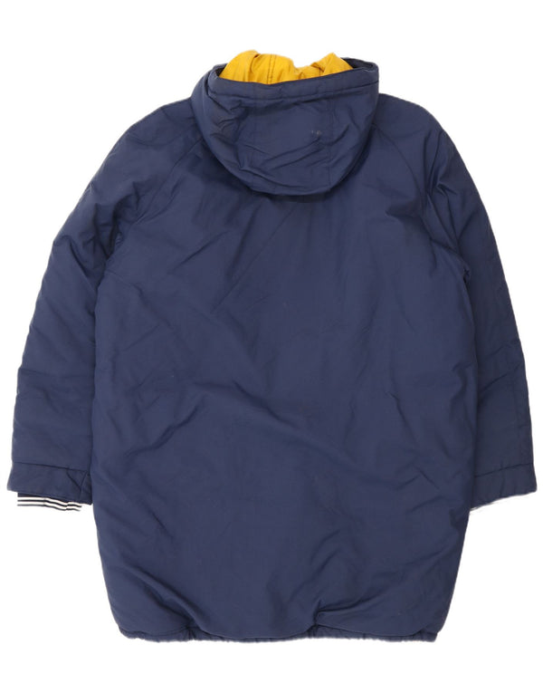 Adidas Abrigo acolchado con capucha para hombre UK 40 Large Poliéster azul marino
