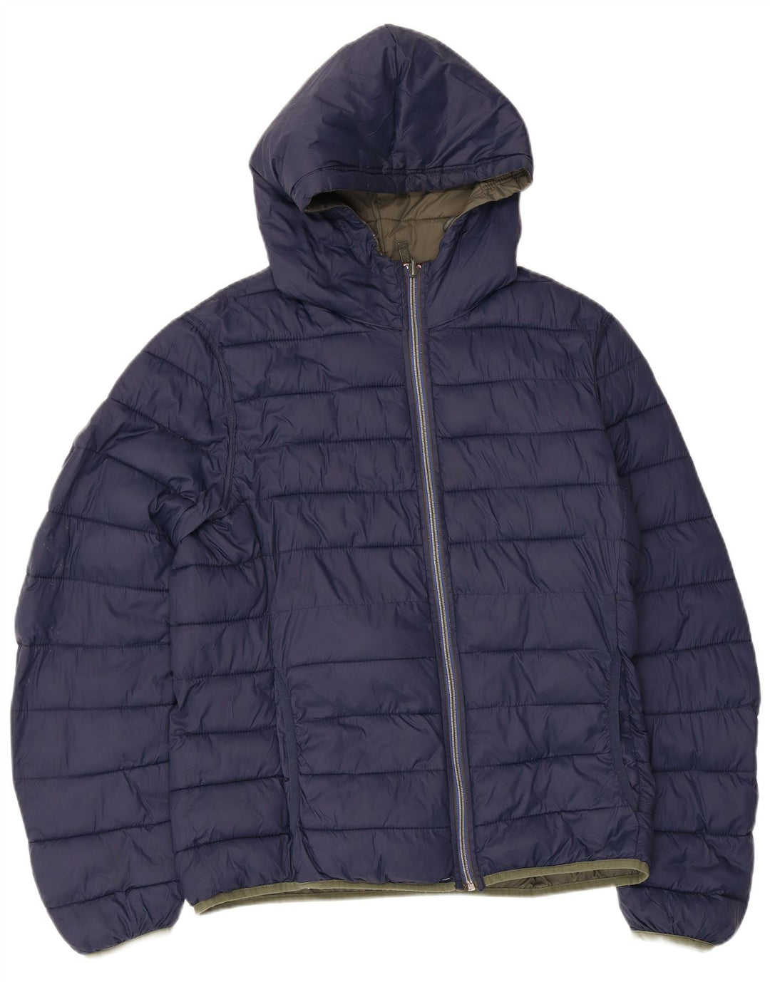 Asociación de Polo de EE. UU. Chaqueta acolchada reversible con capucha para hombre UK 38 Medium Khaki