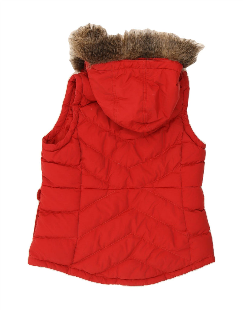 RALPH LAUREN Womens Hooded Padded Gilet UK 16 Large Red Nylon Vintage Ralph Lauren and Second-Hand Ralph Lauren from Messina Hembry 