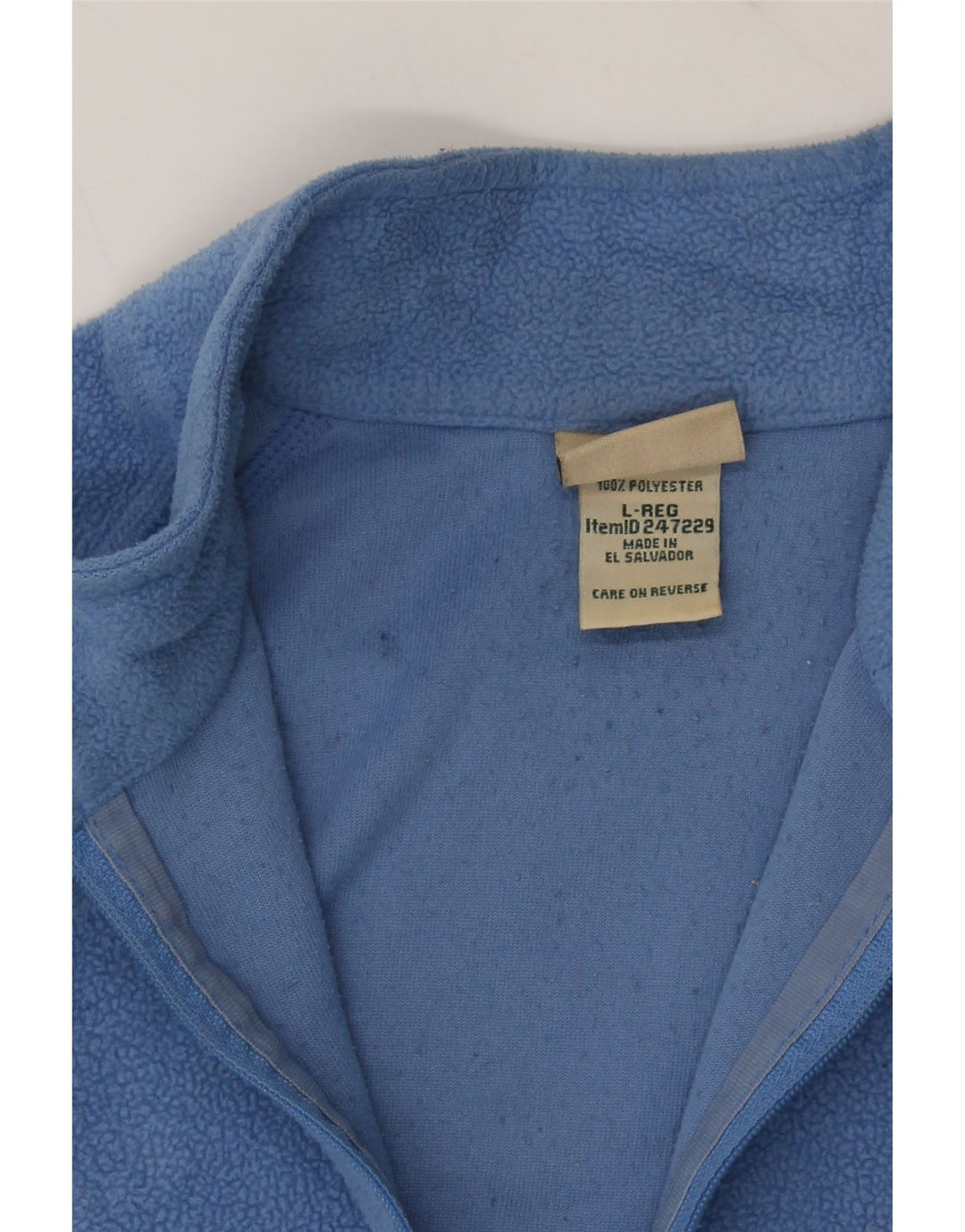 L.L.BEAN Womens Zip Neck Fleece Jumper UK 12 Large Blue Polyester Vintage L.L.Bean and Second-Hand L.L.Bean from Messina Hembry 