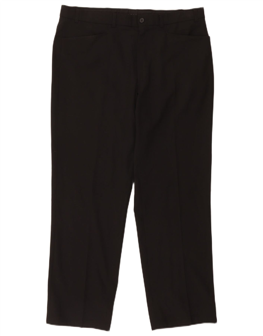 Marks & Spencer Pantalones casuales rectos para hombre W36 L29 Poliéster negro