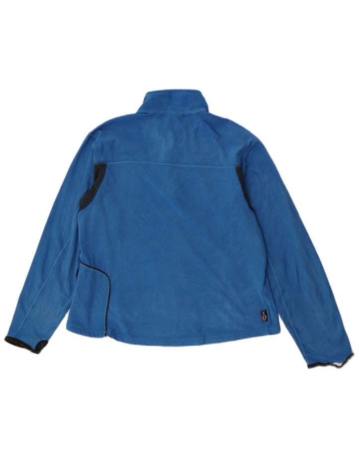 Adidas Mujer Loose Fit Zip Neck Top Manga Larga Poliéster Azul Medio