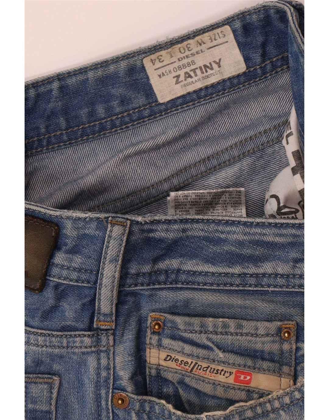 Diesel Hombre Zatiny Regular Bootcut Jeans W30 L30 Algodón Azul