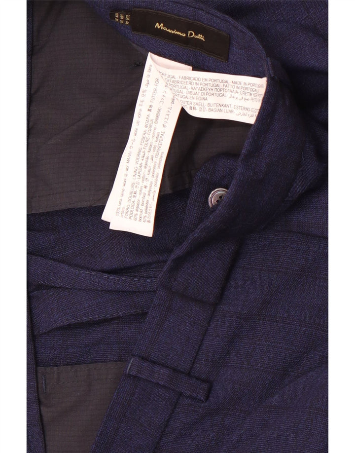 Massimo Dutti Pantalón Corto Hombre EU 44 Large W34 L25 Azul Marino Cuadros