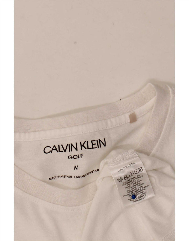 Calvin Klein Hombre Top Manga Larga Poliéster Blanco Mediano
