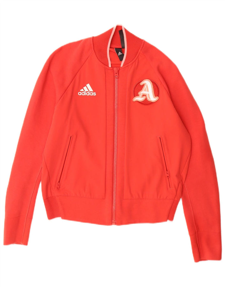 ADIDAS Chaqueta de chándal para mujer UK 8/10 Small Red Colourblock Nylon