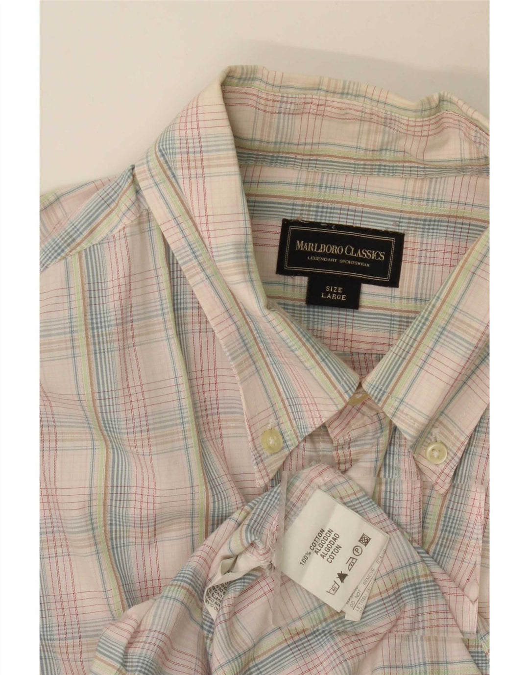 Camisa Marlboro Classics Hombre Grande Cuadros Multicolor Algodón