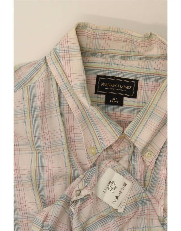 Camisa Marlboro Classics Hombre Grande Cuadros Multicolor Algodón