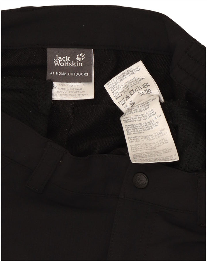 Jack Wolfskin Pantalón Cargo Recto Mujer Mediano W30 L33 Poliéster Negro