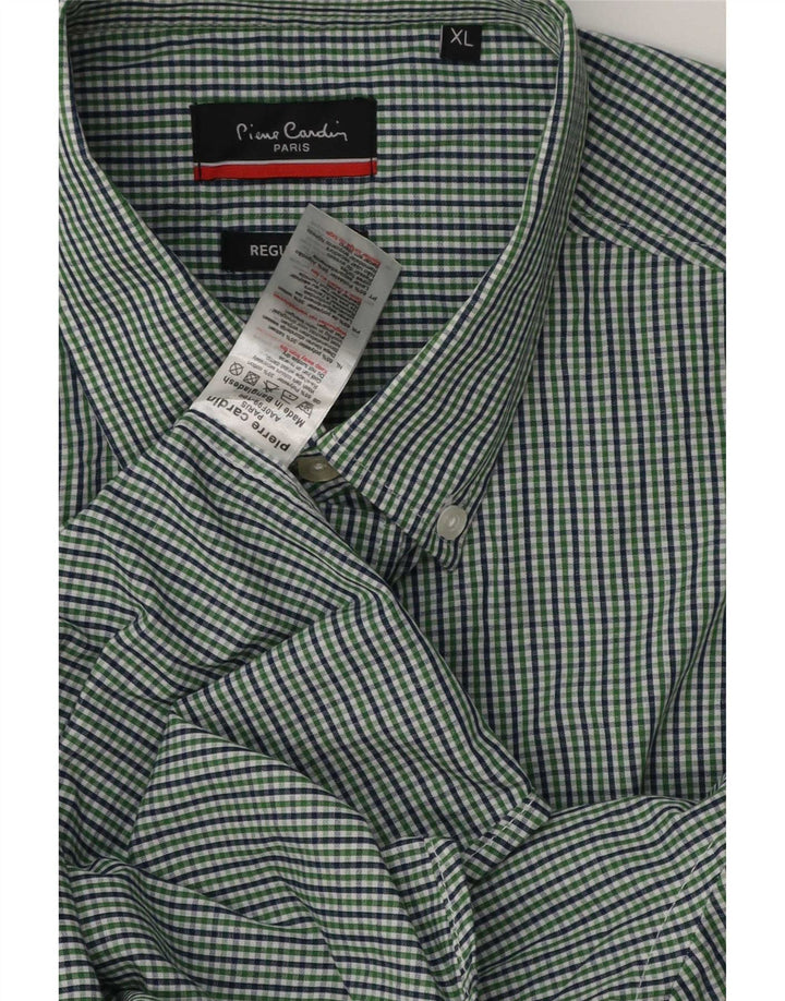 Pierre Cardin Camisa Regular Fit Hombre XL Poliéster Vichy Verde